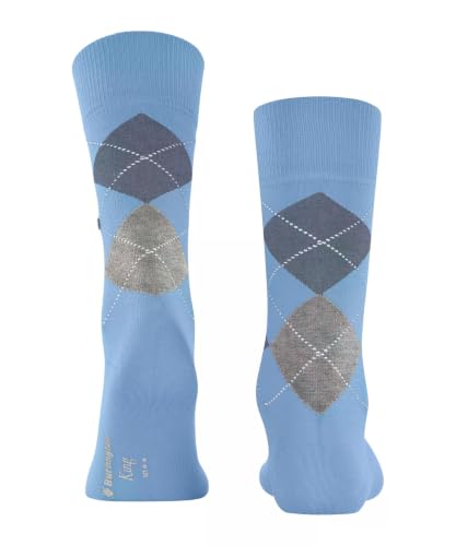 Burlington man king socks organic sustainable breathable cotton thin reinforced flat seam soft toe no pressure argyle pattern 1 pair