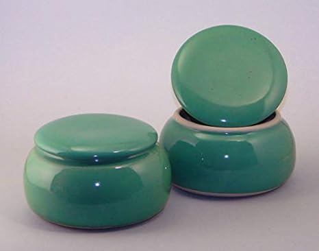 Original französische wassergekühlte keramik butterdose, nie mehr harte butter zum frühstück, ca 250 g butter, lindgrün B-G