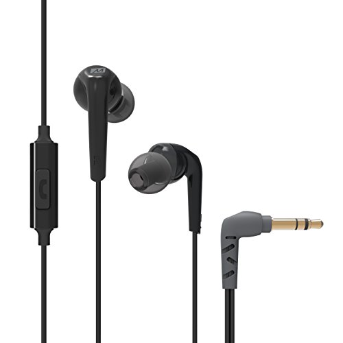 RX18P Comfort-Fit In-Ear Headphones with Enhanced Bass and Inline Microphone and Remote (Black) (EP-RX18P-BK-MEE)