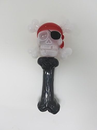 Handheld Light Up Flashing, Blinking Cool Pirate Skull Toy, Halloween Celebration - Glow in the Dark