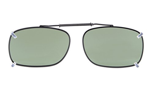 Eyekepper Metal Frame Rim Polarized Lens Clip On Sunglasses 2 1/8"x1 7/16" G15 Lens