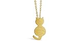 Cat Necklace for Cat Lovers Women Pendant Necklace (Gold Tone)