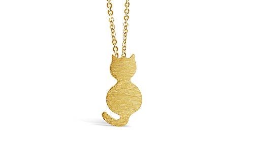 Cat Necklace for Cat Lovers Women Pendant Necklace (Gold Tone)