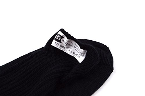 RJS RACING RACING SOCKS SFI 3.3 APPROVED BLACK UNDERWEAR SOCKS NOMEX LARGE