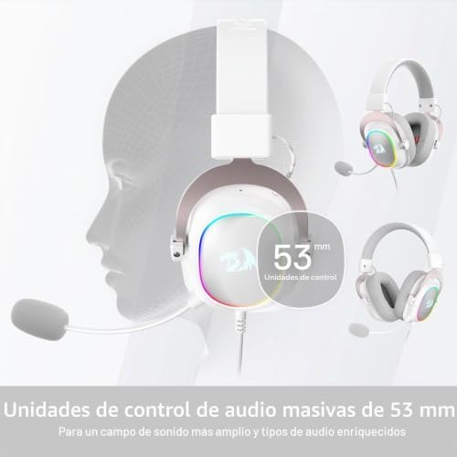 H510 Zeus-X Cascos Cable 7.1 53mm Blanco