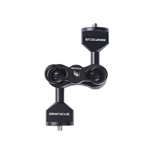 Minifocus 1'' Ball Clamp Adapter with Two 1/4" Screw Ball Head for Diving Photography Arm Tray Video Cage Monitor Accessory Mount Magic Arm System Underwater Camera Housing - Thumbnail 3