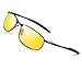 Night Vision Glasses for Driving - FEIDU HD night driving glasses anti glare polarized mens women glasses (yellow/black, 2.04)