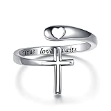 True Love Waits Cross Ring - 925 Sterling Silver