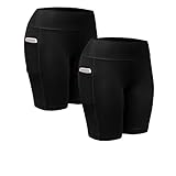 Women Performance Compression Shorts with Side Pocket Pack of 2