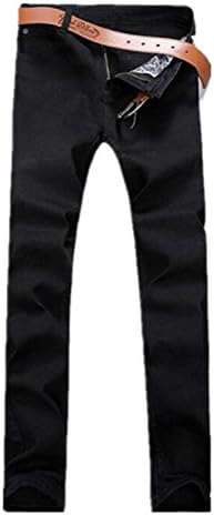 DAWENBI Cosy Mens Slim Hot Sale Skinny Classic Jean Slim Jeans Straight Fit Denim Jeans Black 30