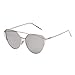 TrendyMate-Womens Street Fashion Metal Twin Beam Flat Mirror Lens Cat Eye Sunglasses