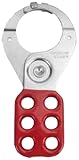Master Lock Lockout Hasp with Vinyl Coated Handle and Locking Tabs, 1-1/2" Inside Jaw Diameter