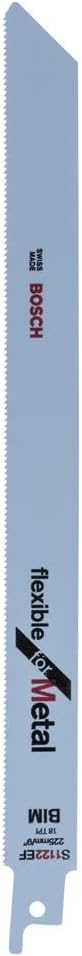 Bosch 5-Piece Reciprocating Saw Blade S 1122 EF for Metal 225x19x0.9