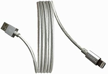 Corso Cords (3.0 ft) Tough Nylon Braided Cable [Apple MFi Certified] One Lightning to USB Cable/ Charge &amp; Sync (Silver)