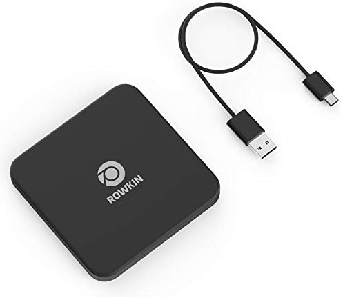 [2-Pack] Rowkin Wave Fast USB-C Qi Wireless Charging Pad for iPhone X/XS/XS Max/XR/8/8 Plus, Samsung Galaxy S9/S9 Plus/S8/S7 Edge/Note 9/8 & Google Pixel 3/XL w/o AC Adapter (Black)