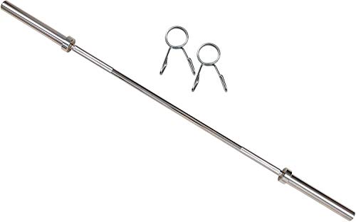 Olympic Barbell , Dumbbell Weightlifting Bar ,Fitness Exercise Power Bar With Dumbbell Spring Clips, 4FT/5FT/6FT ,1-inch / 2-inch Diameter