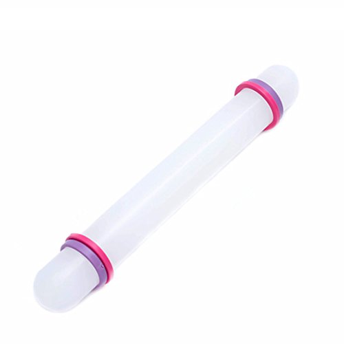 image for Craftit Edibles Small Rolling Pin with Rings, 9 Inch Non Stick plastic
