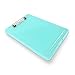 Clipboard with Storage Slim Folding for Nursing, Teachers, Coaches & Office, Plastic Heavy Duty with Pen Holder (9.5” x 13.5”) (Turquoise)