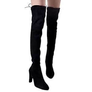 Women Boots Black Over The Knee Boots Sexy Female Autumn