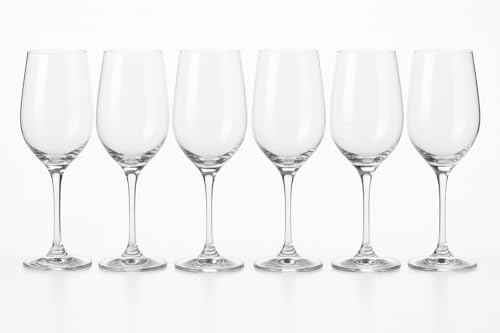 Taça de Vinho Luxo 330ml – Conjunto com 6 Unidades | Vidro Fino e Resistente | Ideal para Vinhos Tintos e Brancos | Sofisticação para Jantares e Eventos Elegantes (330, Millilitros)