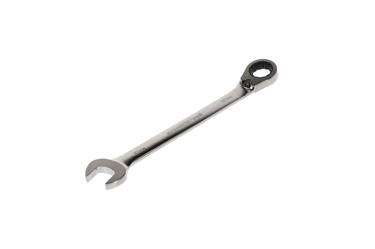 GEDORE red Combination ratchet spanner, Reversible, AF 32 mm, Angled, Flat, Bi-hex, Spanner, R07200320