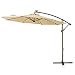 C-Hopetree 10' Offset Cantilever Hanging Umbrella with Solar LED Lights for Large Outdoor Patio Table Balcony Poolside Deck Garden, Beige primary