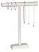 KC Store Fixtures 49134 Jewelry T-Bar Display for Necklace and Bracelets, White Leatherette, 18 Inches High