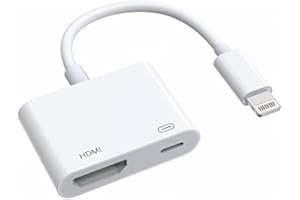ELECTRICME Apple MFi Certified Apple Lightning to HDMI Adapter for iPhone to TV, 1080P Digital AV Adapter Sync Screen with Lightning Charging Port for iPhone 14 13 12 11 XS XR X 8 7 iPad to TV/Projector/Monitor