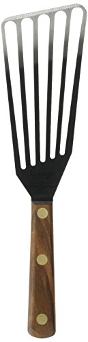 Lamson  Chef's Slotted Turner,   3" x 6", Stainless Steel with Riveted Walnut Handle, Right-Handed