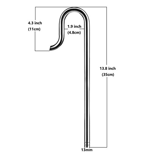 JARDLI Metal Lily Pipe Stainless Steel Inflow Outflow for Aquarium Planted Tank (13mm for 12/16mm (1/2'') Tube)