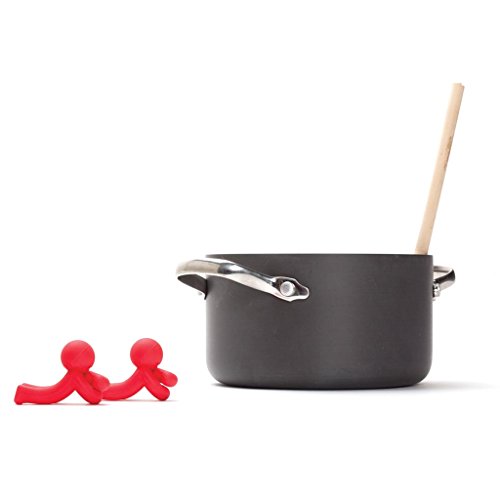 Monkey Business Spoon Saver - Hug Doug Silicone Spoon Saver and Rest, Adjustable to Most Kitchen Cooking Utensils, Red