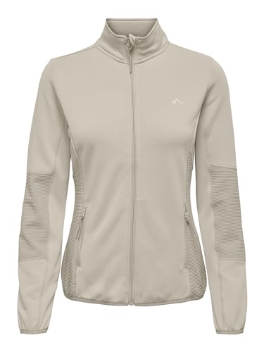 ONLY Onpjetta Hn Fz LS Veste de Sport en Polaire pour Femme, Pumice Stone, M