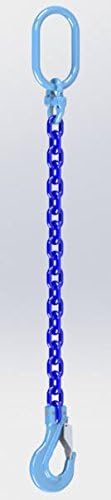 Hackett AMZ1023187 Chain Sling With Hook, Single Leg, Grade 10/100, 6 mm, 0.5 m Length