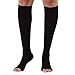 Compression Socks for Women and Men 20-30 mmHg - Open Toe Medical Compression Stockings for Bariatric Surgery Recovery, Swelling, Lymphedema - Black, Medium - AB211