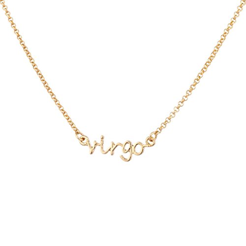 Lux Accessories Virgo Virgin August September Horoscope Zodiac Word Pendant Necklace