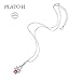 PLATO H Eiffel Tower Change Color Pendant Necklace with Cube Crystal, Purple Pink Crystal Necklace, February birthstone Birthday Gifts for Woman Girls