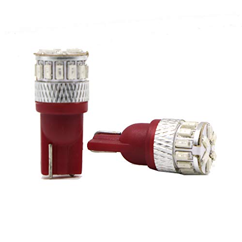 Dantoo 4pcs Super Bright T10 LED Bulbs 194 168 2825 175 W5W 158 161 192 Wedge Dome Lights 3014 Chipset 18 SMD Brilliant Red Light Lamp for for Car Interior Map License Plate Trunk Parking Light