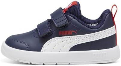 Unisex Kids COURTFLEX V3 V Inf Sneaker, PUMA Navy-PUMA White-PUMA Red, 27 EU