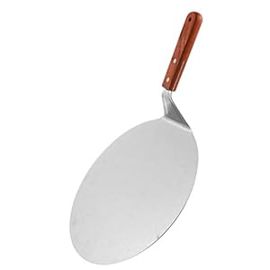Cabilock RVS oven spatel breedte pizza spatel turner houten handvat pizza peel metalen lift keukenapparaat