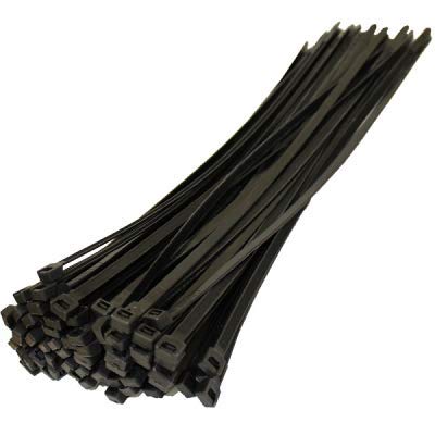 Cable Zip Ties Heavy Duty 200mm x 4.8mm 100 pack Black Self-Locking Strong Nylon
