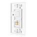 TNP Ethernet Coax Wall Plate with 1 RJ45 Port and 1 Gold Plated TV F-Type Coaxial Cable Connector Socket for Cat6 Cat5e Cat5 Jack, White