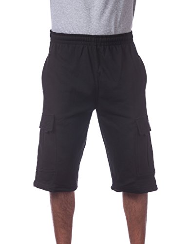 Pro Club Men's Fleece Cargo Short 5X-Large Black