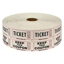 Two (2) Rolls of Two-part White Double Roll Raffle Tickets Totaling 4,000 Tickets