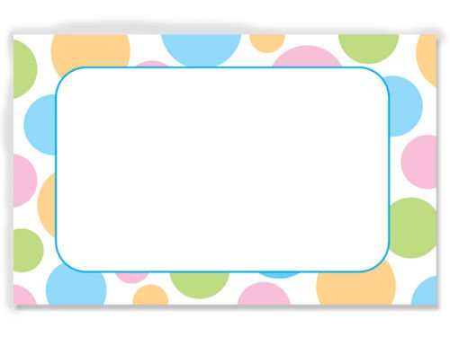 50ct Baby Pastel Polka Dots Circles Blank Florist Enclosure Cards Small Tag