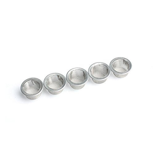 Hongjintian 5pcs 0.5Inch Diameter Crystal Tobacco Pipe Stainless Steel Mental Screen Filters for Crystal Smoking Pipes Use