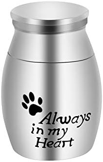 Small Keepsake Urns for Pet Ashes Mini Dog Paw Cremation Urns for Ashes Stainless Steel Memorial Ashes Holder