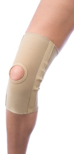 Body Sport Slip On Knee Compression Sleeve with Open Patella and Stays Knee Brace, Small