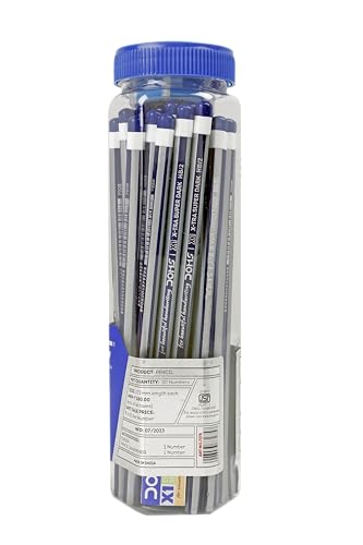Doms X1 Xtra Super Dark Pencils Box Pack|Hexagonal Shape For Easy Holding&Comfort|Free Eraser,Scale&Pencil Cap Inside|Dark&Neat Handwriting|Pack Of 30 Pencils,Black 3