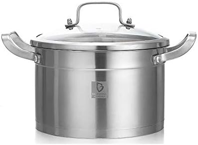 Food Grade Stainless Steel Soup Pot Gas Cooker Universal Soup Pot Inner Diameter 24-32cm high 14cm Maximum Capacity 9.2L Durable Not Easy to Paste Pot@28cm