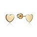 14k Yellow Gold and White Gold Heart Children Screwback Baby Girls Stud Earrings